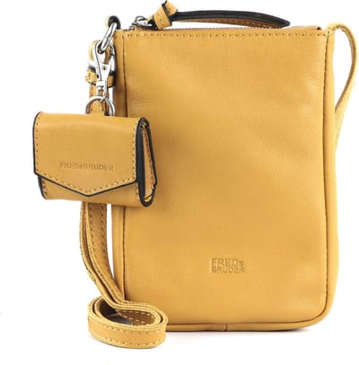 FREDsBRUDER Leren Telefoontasje Schoudertas Ginsberg Cellphone Bag Sunny Yellow Geel