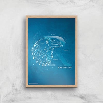 Harry Potter Ravenclaw Giclee Art Print - A4 - Wooden Frame