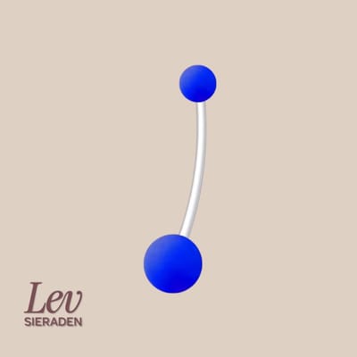Lev Sieraden - 1.6x38mm zwangerschaps piercing - Classic Dark blue - UV acryl piercing - PTFE/Bioplast/Bioflex