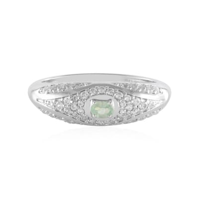 Cavill - Ovale Alexandriet 0,101 ct Ring - 925 Sterling Zilver - Platina Verguld - Elegante Zirkonia Accenten - Fijne Dames Sieraden