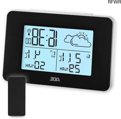 Weerstation met Sensor - Weersvoorspeller Binnen Buiten - Weer Monitoren - Geanimeerde Voorspelling - 60m Bereik - Zwart