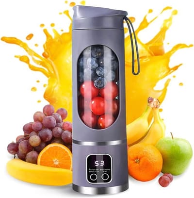 Draagbare elektrische citruspers - 12 messen, met digitaal display, 3 standen, gemakkelijk schoon te maken, paars