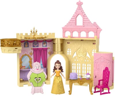 Mattel Disney Belle en het Beest Stapelkasteel met kleine Belle pop Tienerpoppen