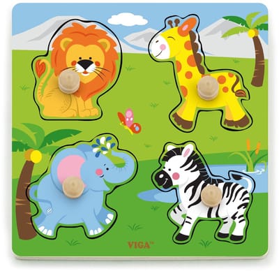 Viga Toys - Vormenpuzzel Safaridieren