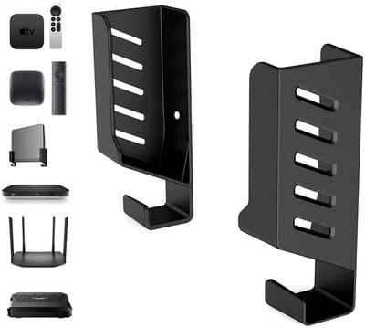 Dailygoody - Universele wandhouder - Multifunctioneel rek - Zwart - Voor tv-box en router - Geschikt voor apparaten tot 4 cm dik