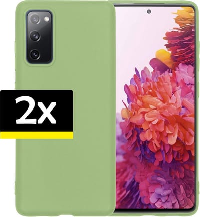 Hoesje - 2 Stuks - Geschikt voor Samsung Galaxy S20 FE - Sterk & Shockproof - Case Siliconen - Back Cover - Telefoon Hoes - Telefoonhoesjes - Groen