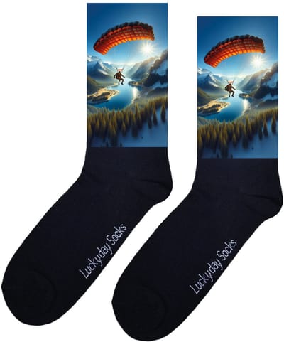Luckyday Socks - Unisex sokken - Parachute rood - cadeau sokken - Maat 37-44