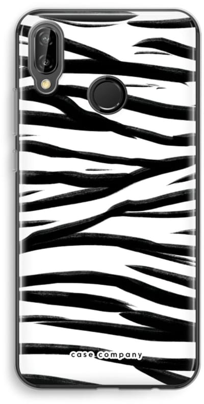 Case Company® - Hoesje geschikt voor Huawei P20 Lite hoesje - Zebra pattern - Soft Cover Telefoonhoesje - Bescherming aan alle Kanten en Schermrand