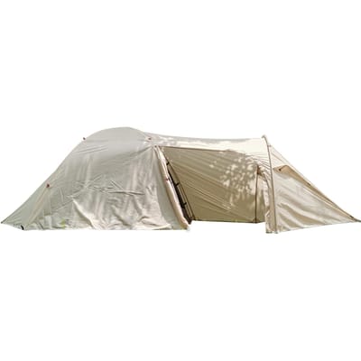 Tente de camping familiale étanche pour 3 personnes, légère, double couche, 1 chambre à coucher, un salon kaki