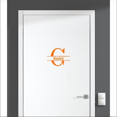 Deursticker Met Naam -  Guido - Oranje