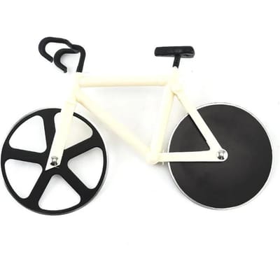 Couteau à Pizza en Acier Inoxydable Forme Vélo à Deux Roues Couteau à Découper la Pizza Outil à Pizza Vélo Couteaux Coupe-Pizza Ronds Outils de Cuisine