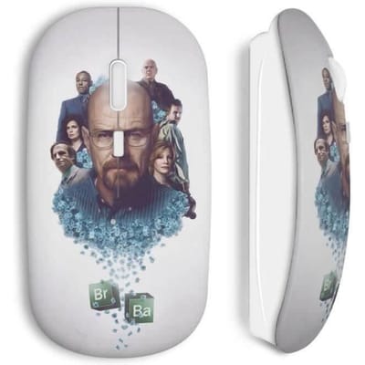 Souris Sans Fil - MANIACASE - Walter White Heisenberg - Clé USB wifi incluse - Compatible Mac et PC - Blanc