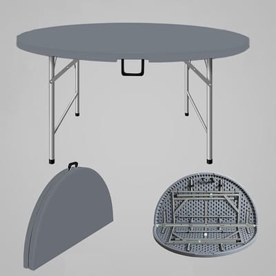 Opvouwbare Picknicktafel - Klaptafel Buiten - Buiten Eten - Stevige Stalen Beugel - 150x74cm - Grijs