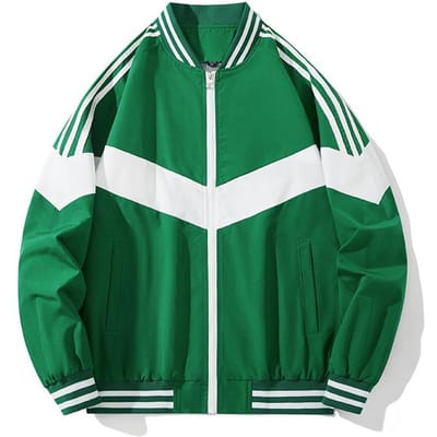 Jas Heren Dun Contrastkleur Herfst en Winter Nieuw Heren Koreaanse Versie van Slank Groen Casual Jas Jas Strepen L groen