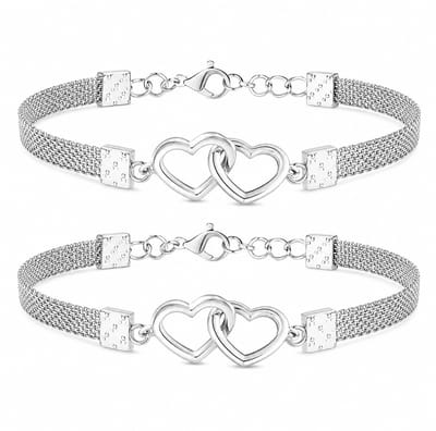 EmmyRovi Hart Armbandjes Set van 2 – Vriendschapsarmbanden Dames – Cadeau voor Beste Vriendin