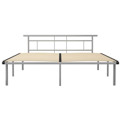 vidaXL - Bedframe - metaal - grijs - 200x200 - cm