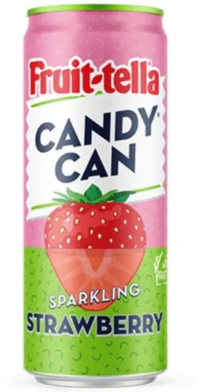 Candy Can Fruit-Tella Strawberry – Aardbei Frisdrank (12 x 330 ml)