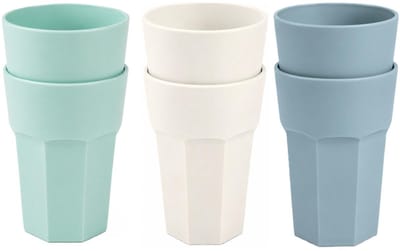 Plasticforte onbreekbare drinkglazen - 6x stuks - kunststof/plastic - mix van 3 kleuren - 520 ml - 13 cm