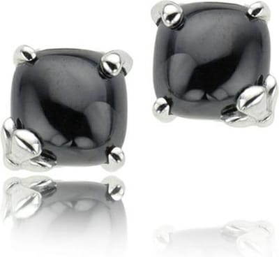 Orphelia Oorbel Black Cabuchon Zirconium Sterling Zilver 925