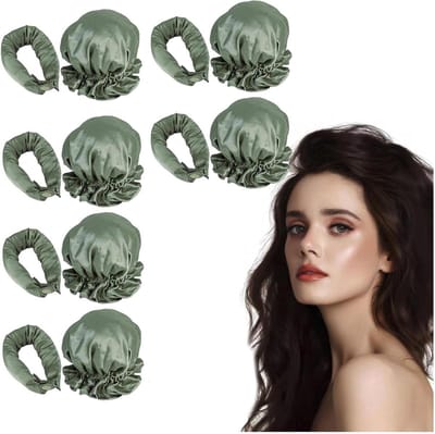 Haarrollers Set - Krulspelden Zonder Hitte - Haar Stijlen - Zijdezacht Satijn - 6 Stuks - Groen