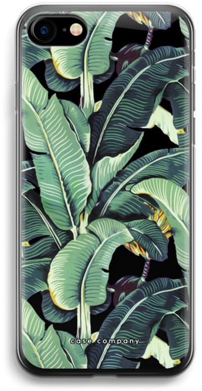 Case Company® - Hoesje geschikt voor iPhone SE 2020 hoesje - Bananenbladeren - Soft Cover Telefoonhoesje - Bescherming aan alle Kanten en Schermrand