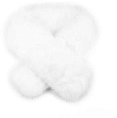 Faux fur sjaal- wit