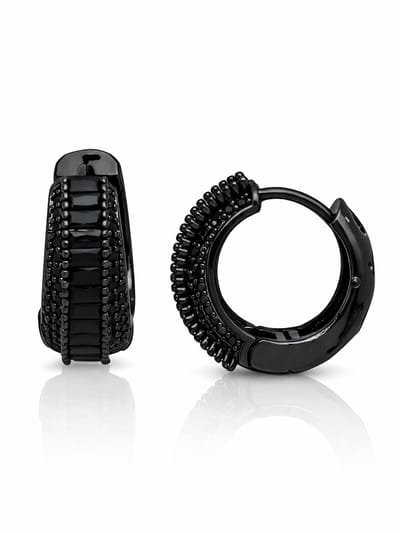 AVANT-GARDE PARIS Oorbellen Hoops Baguette Rhodium Plated 1,8 cm x 0,7 cm met Leverback Sluiting