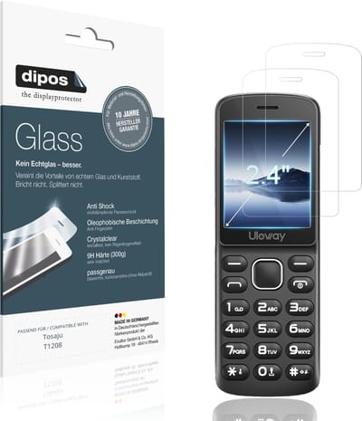 dipos – 2x Pantserfolie geschikt voor Tosaju T1208 | 9H Screenprotector