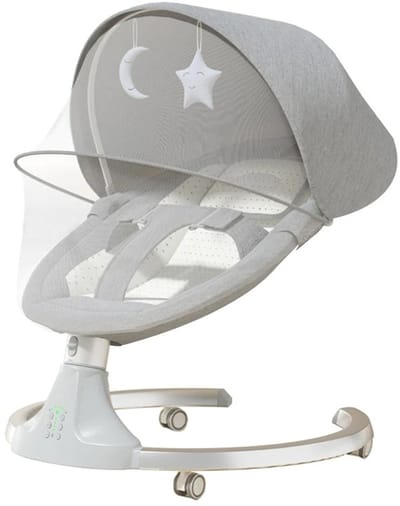D&A Bed - Baby Bed - Elektrisch Bed - Bluetooth Speaker - Schommelstoel - 0 tot 2 Jaar - Schommelstoel Baby - Muziek - Grijs
