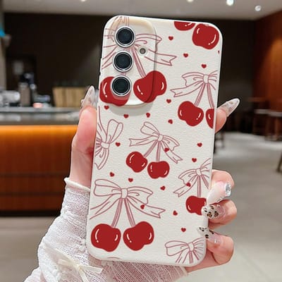 Kersen Vruchten Hoesje Voor Samsung Galaxy S25 S24 Ultra S23 Plus S22 S21 FE A15 A16 A25 A26 A34 A35 A36 A52 A53 A54 A55 A56 5G Capa Galaxy S23+