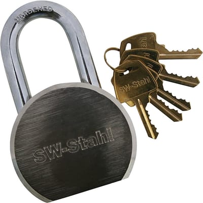 SW-Stahl veiligheidshangslot 50 mm met 5 sleutels, 60710L