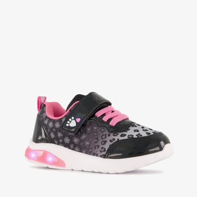 Blue Box meisjes sneakers met lichtjes zwart roze - Maat 23