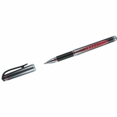 Gelpen met rubberen greep, 0,6 mm punt - 12 stuks rood
