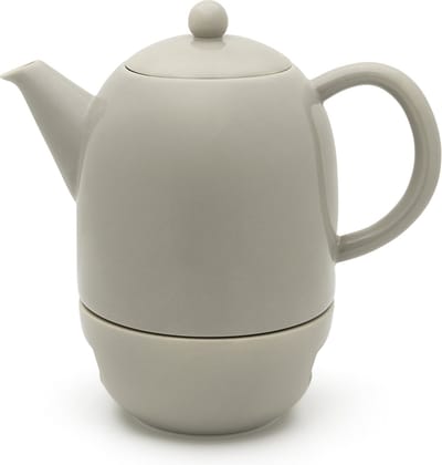 Bredemeijer - Theepot porselein Viborg - theelichthouder - 1,2 liter - Grijs