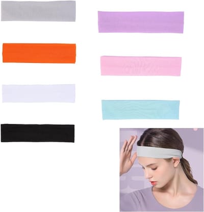 Sportieve Haarbanden voor Dames en Heren, Set van 7, Antislip Elastische Haaraccessoires voor de Gym, Ideaal voor Zomer en Sportactiviteiten