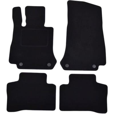 Zwarte Velours Vloermat - J&J AUTOMOTIVE - Mercedes GLC X253/C253 - Op Maat Gemaakt - Antislip - Waterdicht zwart