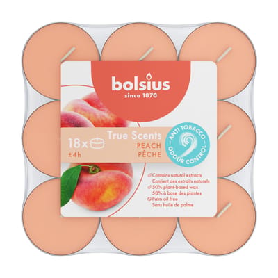 Bolsius - True Scents - Geurtheelichten - 18 stuks per verpakking - Peach