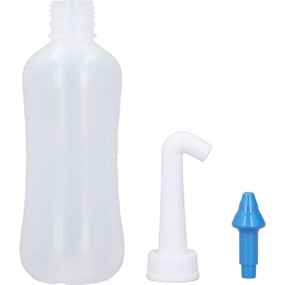 Nettoyeur de Nez 300ml Flacon de Lavage Nasal pour Nettoyage Ménager Adultes Enfants Nez Bleu white