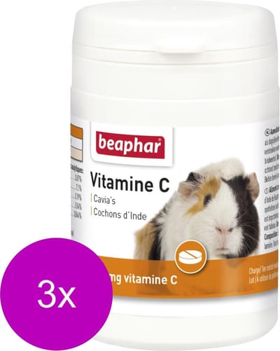 Beaphar Vitamine C Tabletten - Supplement - 3 x Sinaasappel 180 stuks