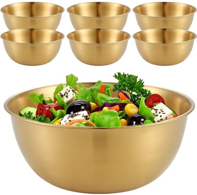 Dailygoods - Set van 6 Roestvrijstalen Mengkommen - Stapelbare Schalen met Maatmarkeringen