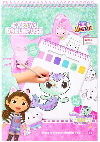 Canenco Gabby's Dollhouse Waterverfset Boek met Kwast - Creatief Speelgoed.