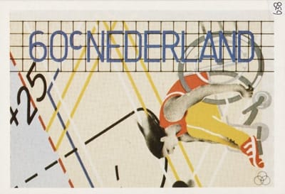 Briefkaart met afbeelding Olympische Spelen voor gehandicapten postzegel