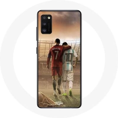 Coque - maniacase - Samsung Galaxy A41 - Noir - Souple - Cristiano Ronaldo Messi GOAT noir