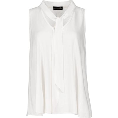 Ecru Band Detail Mouwloze Top
