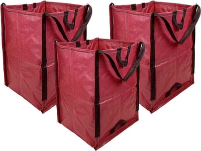 Tuinafvalzakken - Opbergzakken - Tuinonderhoud - Zelfstaand ontwerp - 3 stuks 48 Gallon - Rood