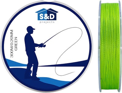 S&D | Gevlochten Vislijn 300m – 0.20mm – 9kg – Groen – 4-Strengs PE – Sterk, Dun en Slijtvast – Zoet- & Zoutwater Vissen