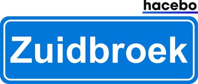 Hacebo - Plaatsnaam Sticker - 29x10 CM - Zuidbroek sticker - Verkeersborden sticker - grappige cadeaus - Zuidbroek