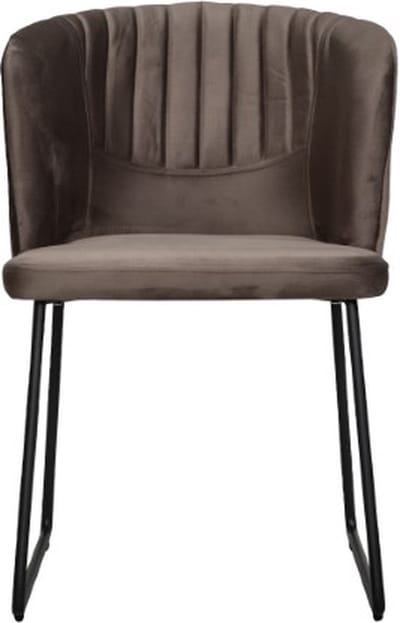 Soof&Tess - Set van 4 - Siena Eetkamerstoel - Bruin - Fluweel - Velvet - Industrieel - Met armleuning - Easy Clean Stoffen - Hoge Kwaliteit