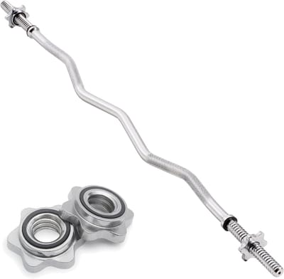 Ez halterstang 1.2m - ez-curl ontwerp - 120kg - incl. spinlocks