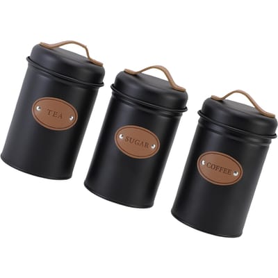 3 STUKS Voedsel Sealing Opbergcontainer Multifunctionele Snoep Thee Koffie Opbergbus voor Keuken zwart